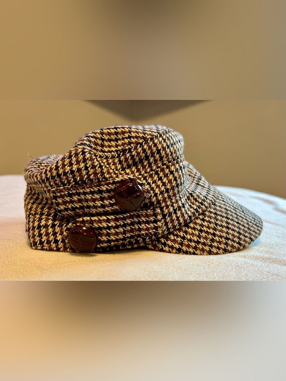 Mossimo Supply Co. Black Interior Houndstooth Cap with Brown Accents
